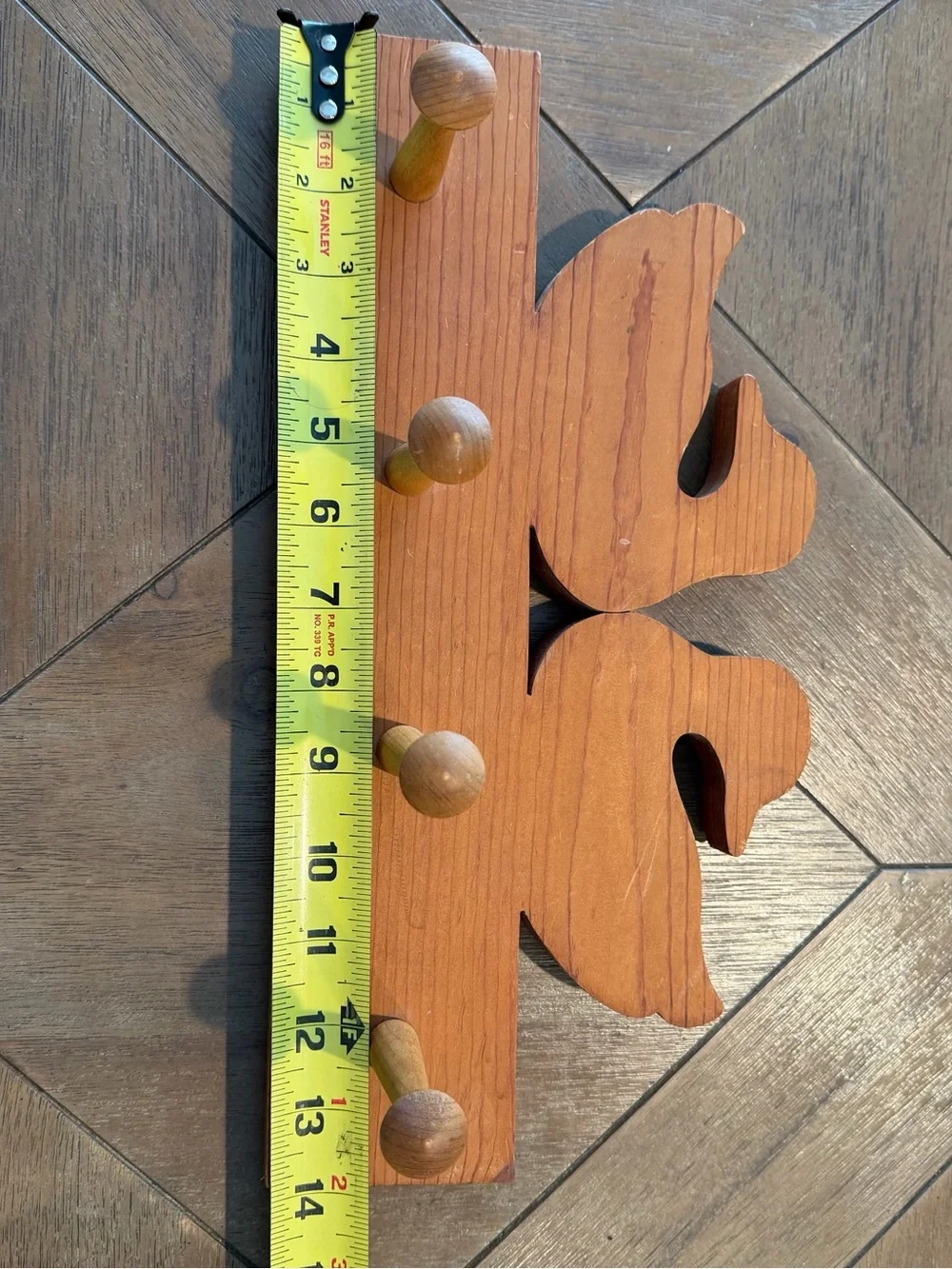Duck Goose Farmhouse Wall Mount Wooden Décor 4 Pegs Hooks 14x6